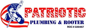 Patriotic Plumbing & Rooter logo, proud services.